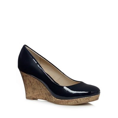 The Collection Navy blue patent wedges
